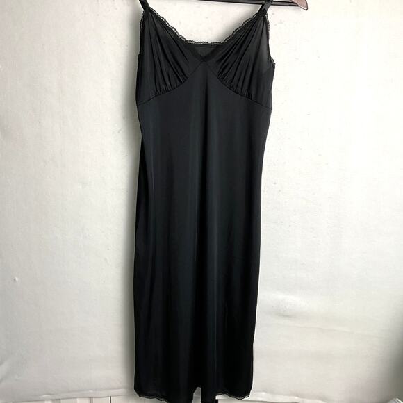 Steamy Silk Lingerie Black Lace Womens One Size Short Babydoll Nightgown - Picture 2 of 6